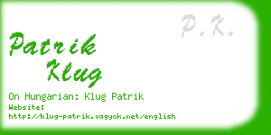 patrik klug business card